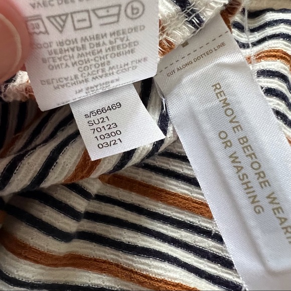 Loft Stripe Tiered Short Sleeve Knit Dress Medium - Picture 4 of 8